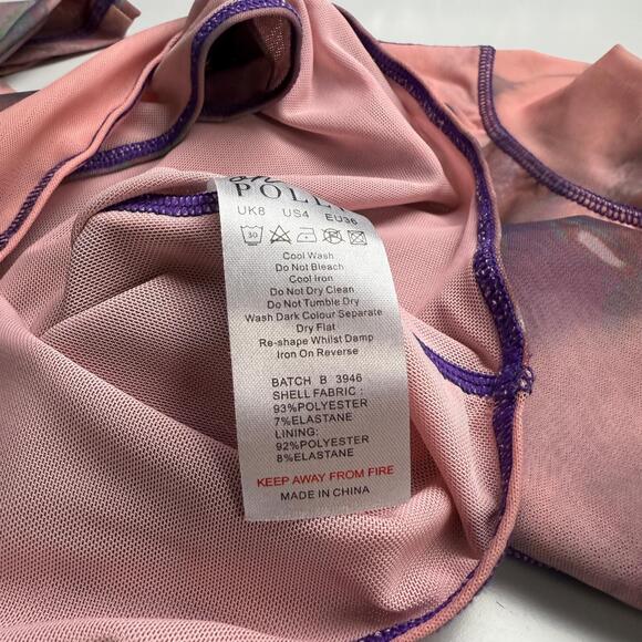 OH POLLY X Tammy Hembrow Supernova High Neck Long Sleeve Mesh Bodysuit Sz 4 - Picture 11 of 11